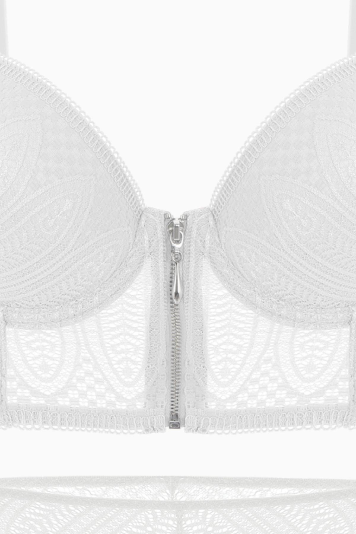 Noa Dantelli Büstiyer Sütyen Külot Takım - Push Up, Dolgulu - Fashion - 2509 - Ekru