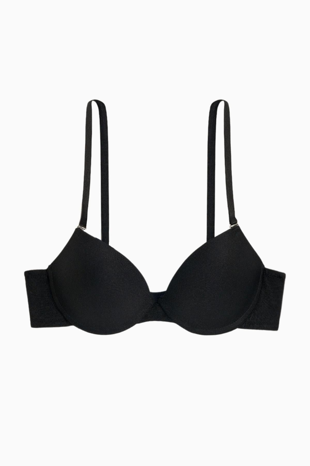 Luna Tak-Çıkar Askılı Mikro Sütyen - Soft Push Up, Yarı Dolgulu - Basic - 2533 - Siyah