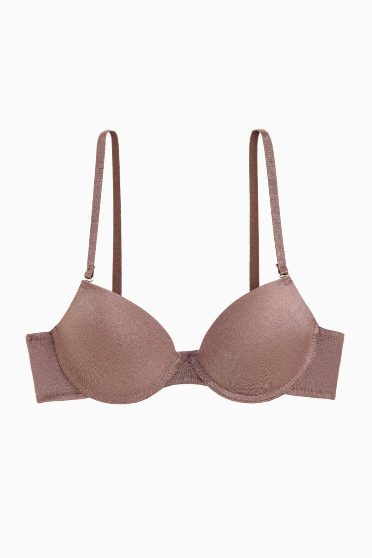 Luna Tak-Çıkar Askılı Mikro Sütyen - Soft Push Up, Yarı Dolgulu - Basic - 2533 - Bronz Kahve
