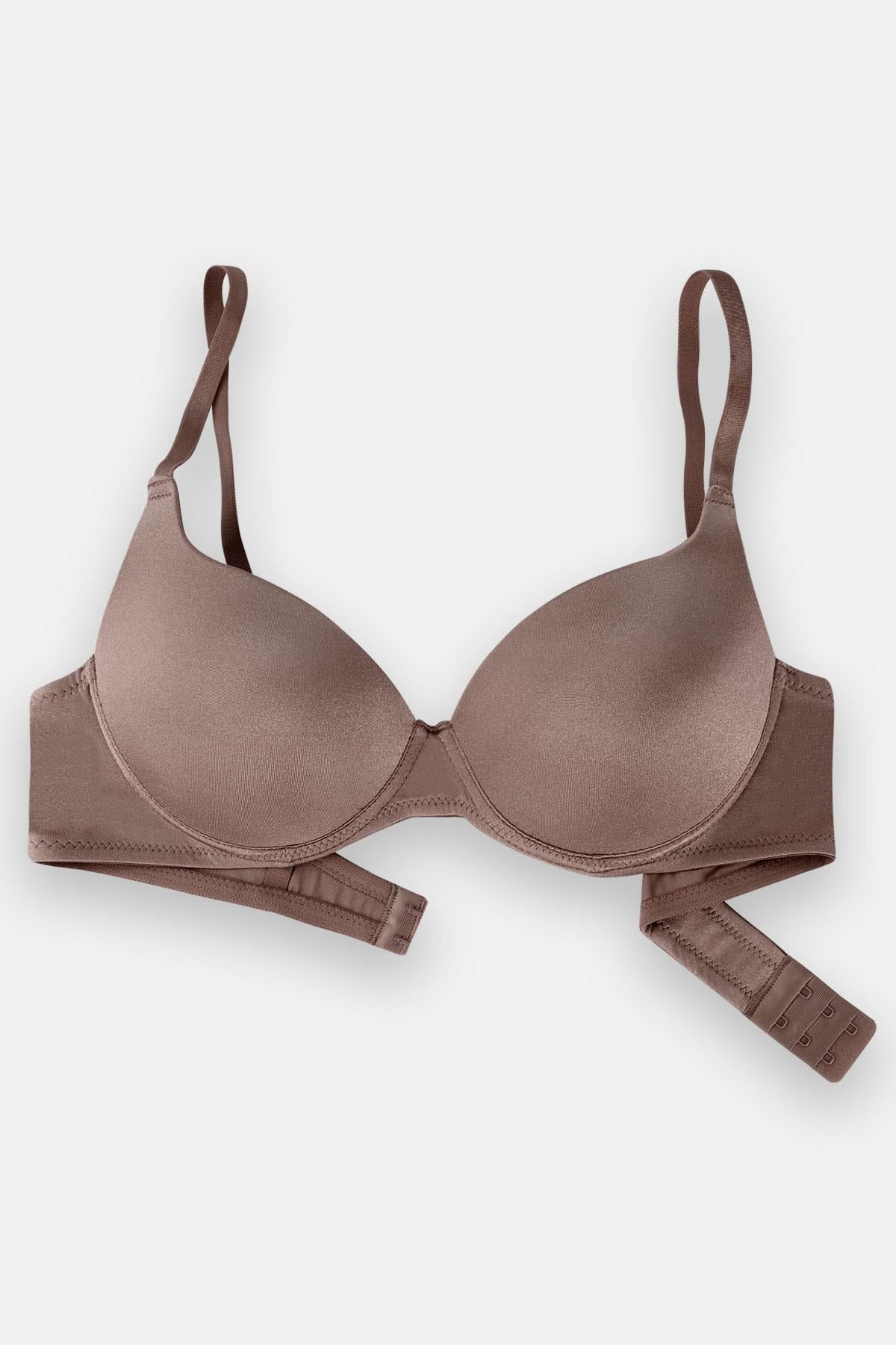 Mia 2529 Push Up / Dolgulu Mikro Basic Sütyen Bronz Kahve