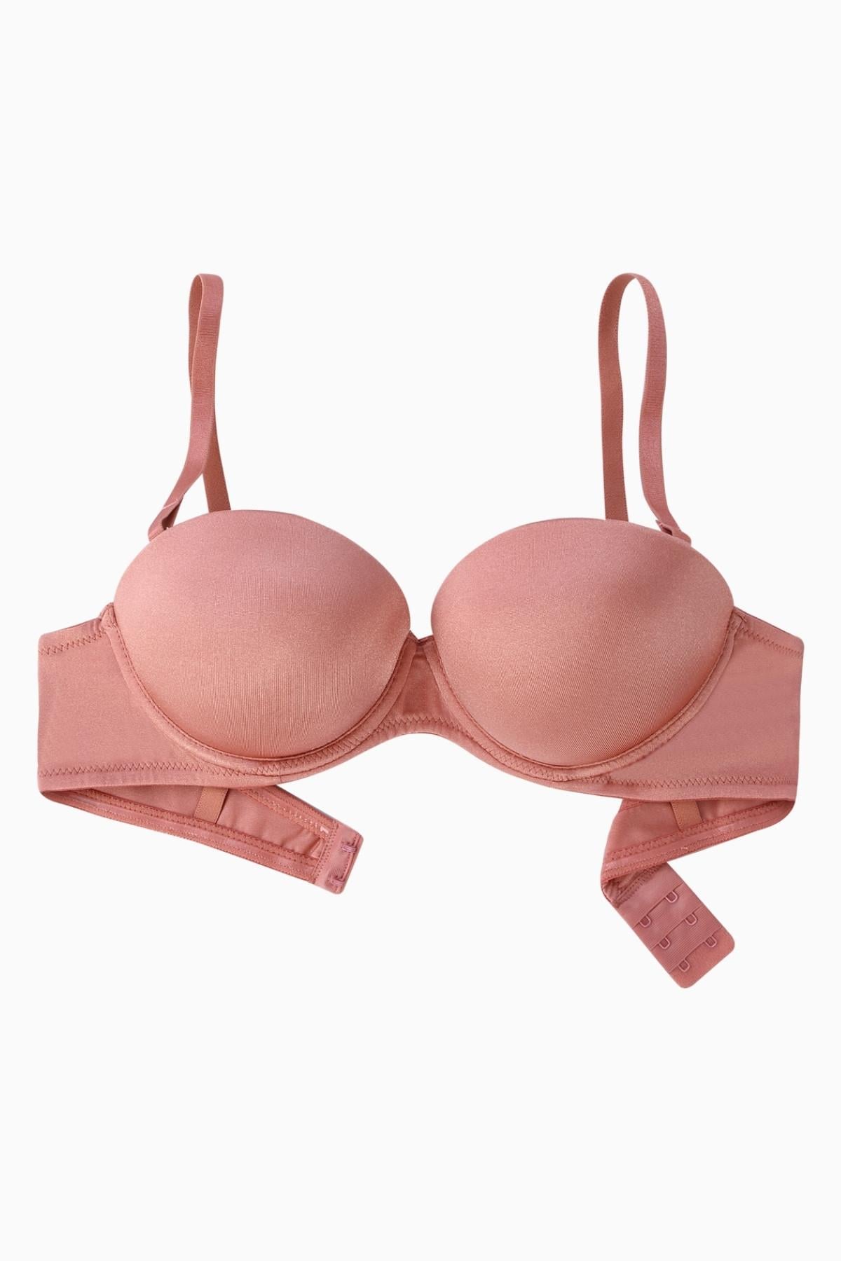 Olympos 2536 Gül Kurusu Double Push Up / Ekstra Dolgulu Straplez Mikro Basic Sütyen