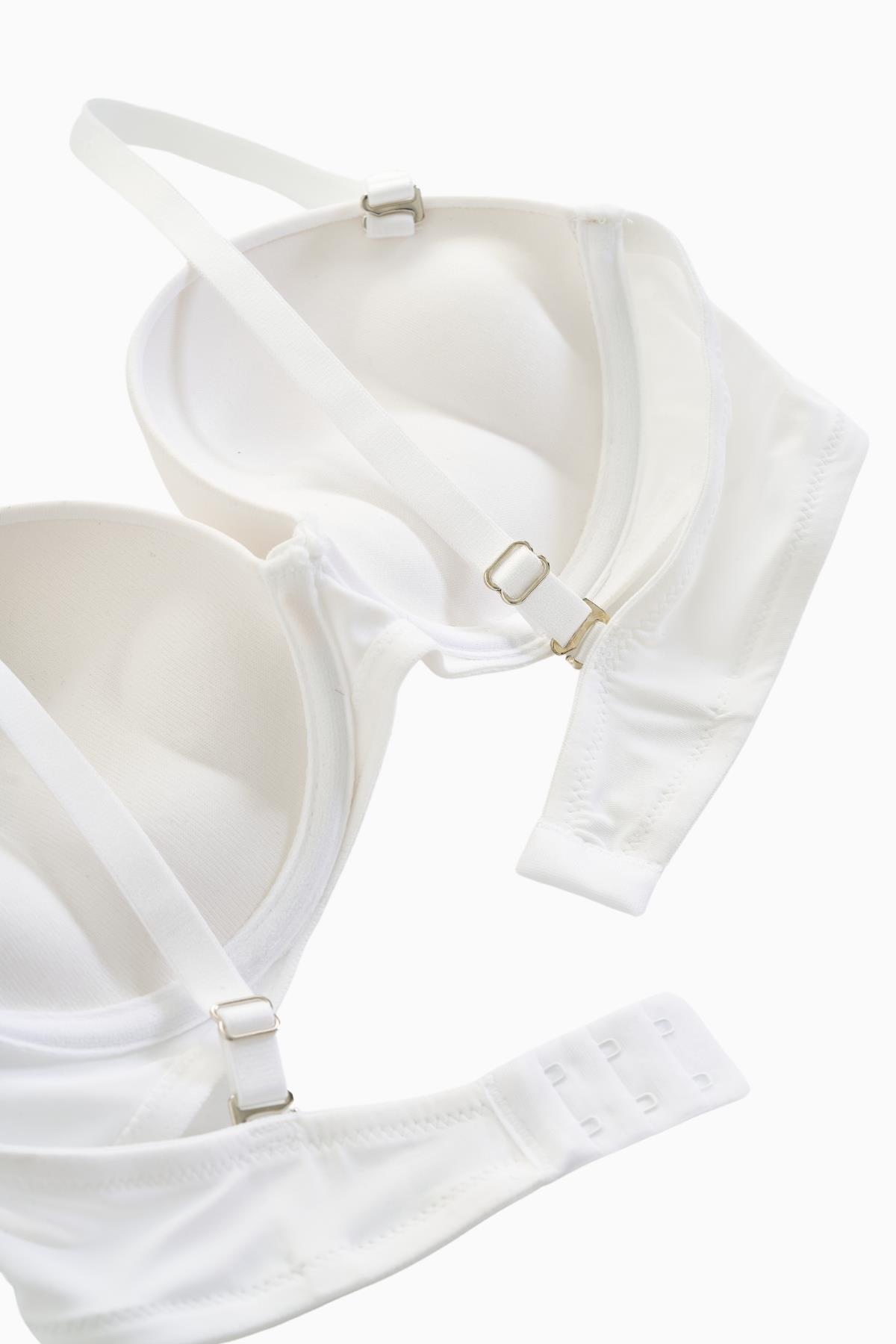 Olympos Straplez Mikro Sütyen - Double Push Up, Ekstra Dolgulu - Basic - 2536 - Beyaz