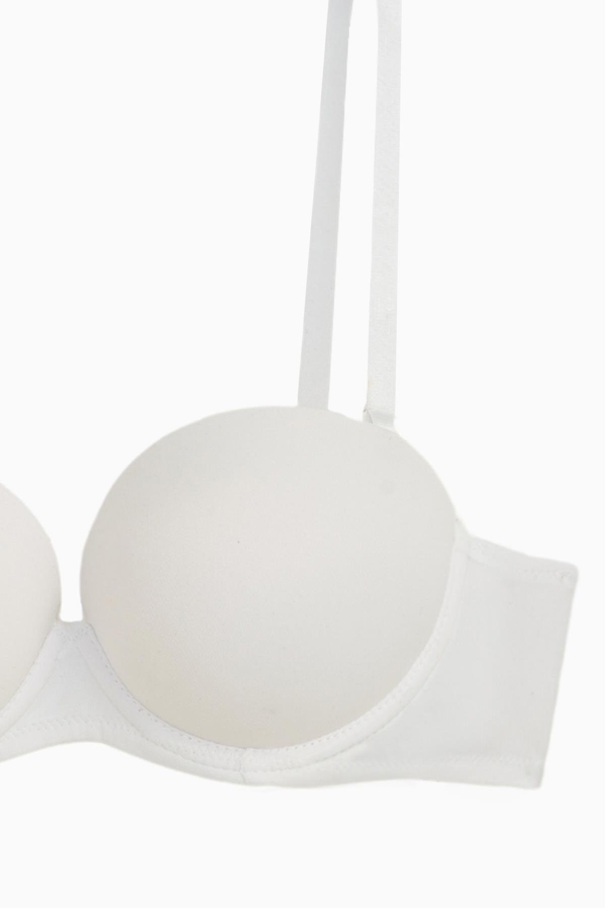 Olympos Straplez Mikro Sütyen - Double Push Up, Ekstra Dolgulu - Basic - 2536 - Beyaz