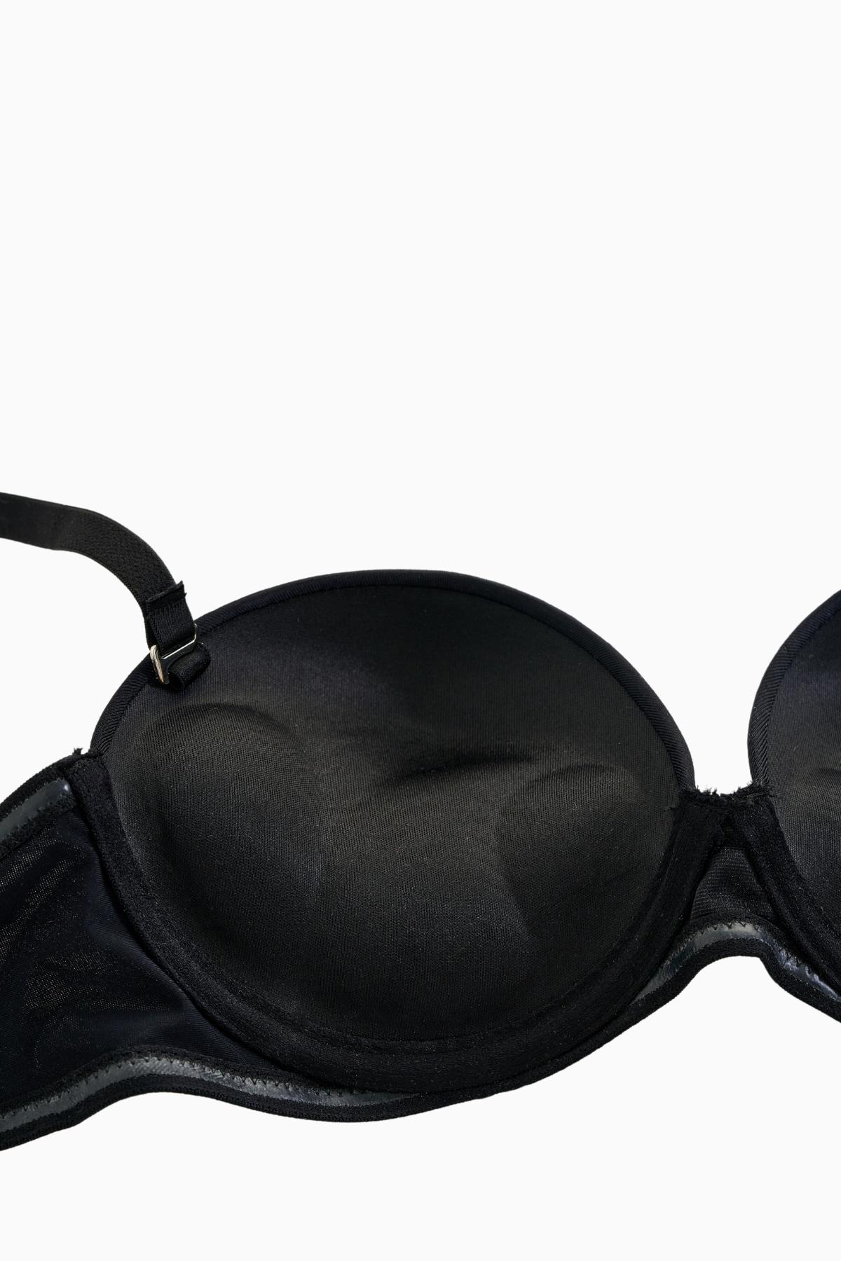 Olympos Straplez Mikro Sütyen - Double Push Up, Ekstra Dolgulu - Basic - 2536 - Siyah
