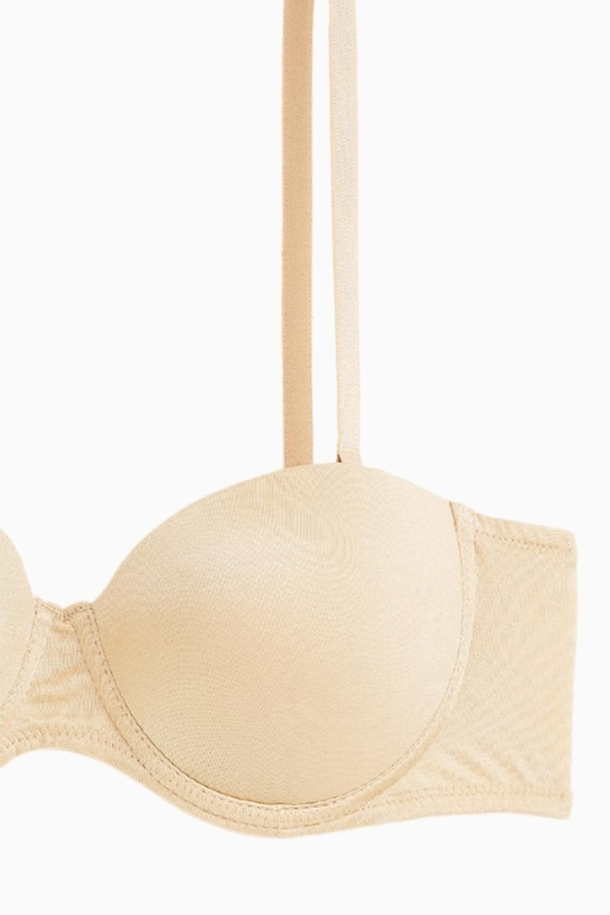 Rosali Tak-Çıkar Askılı Straplez Mikro Sütyen - Push Up, Dolgulu  - Basic - 2539 - Ten