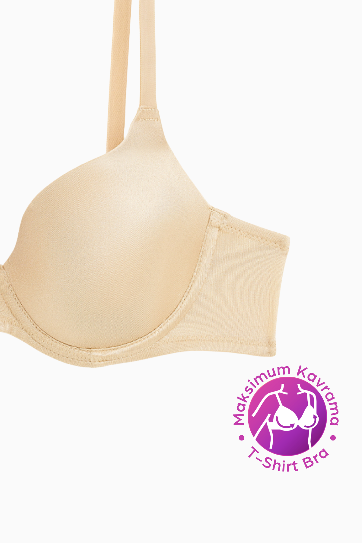 Wonna Eva - T shirt Bra Dolgusuz Maksimum Kavrama ve Kusursuz Form - Sabit Kalın Askı - Ten Rengi - 2531