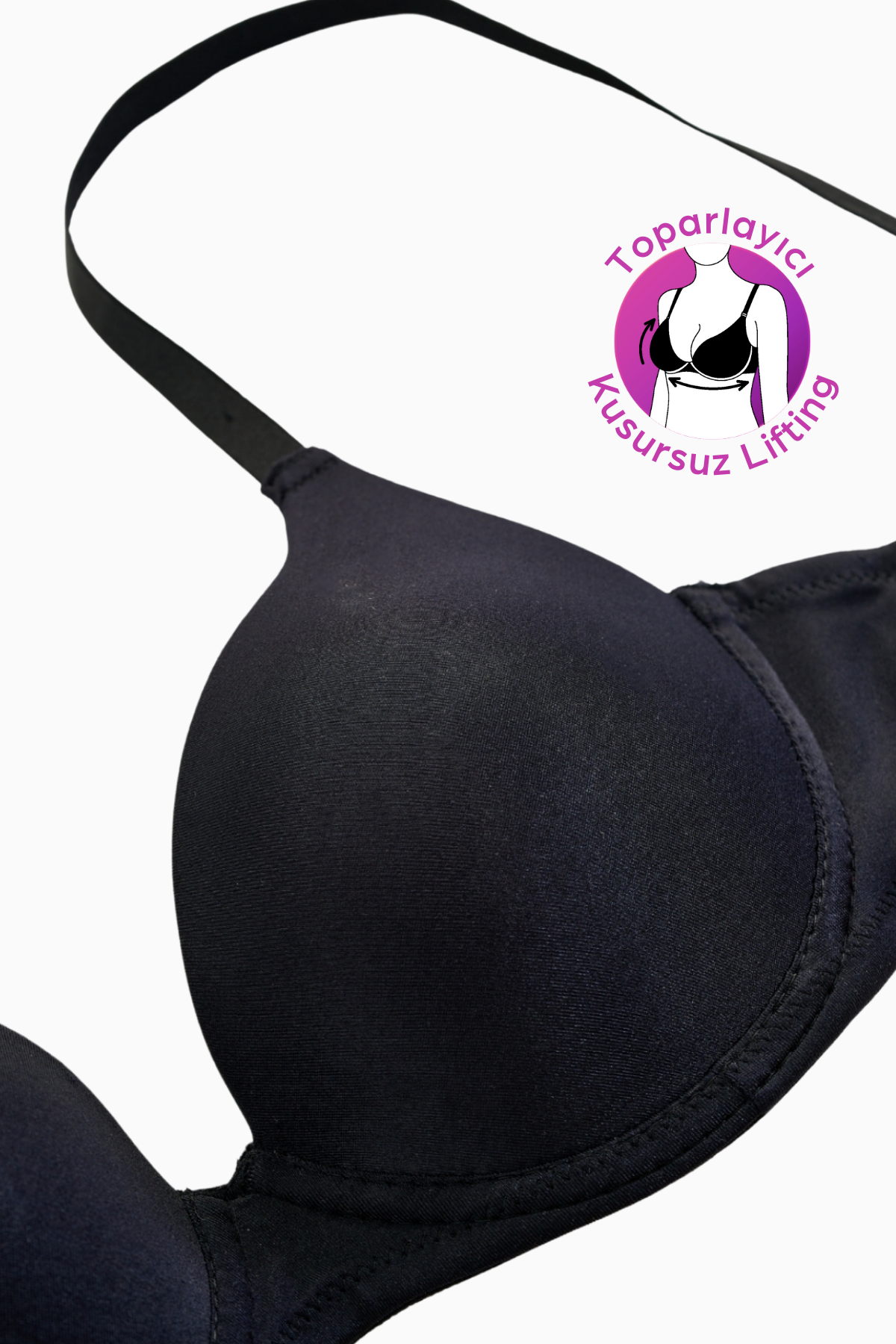 Wonna Mia - Dolgulu Push Up, Kusursuz Lifting Toparlayıcı Sütyen - Siyah - 2529