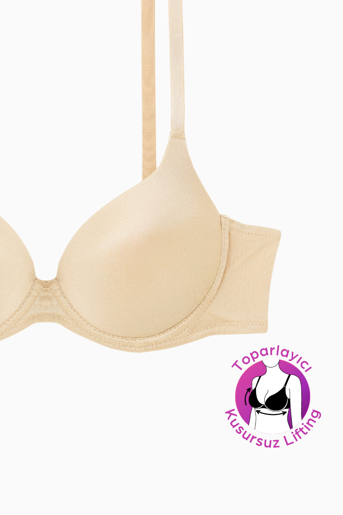 Wonna Mia - Dolgulu Push Up, Kusursuz Lifting Toparlayıcı Sütyen - Ten - 2529