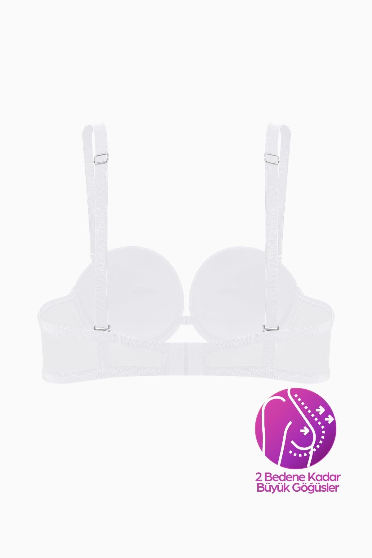 Wonna Olympos Ekstra Dolgulu Double Push Up Straplez - Beyaz - Mikro Sütyen - 2537