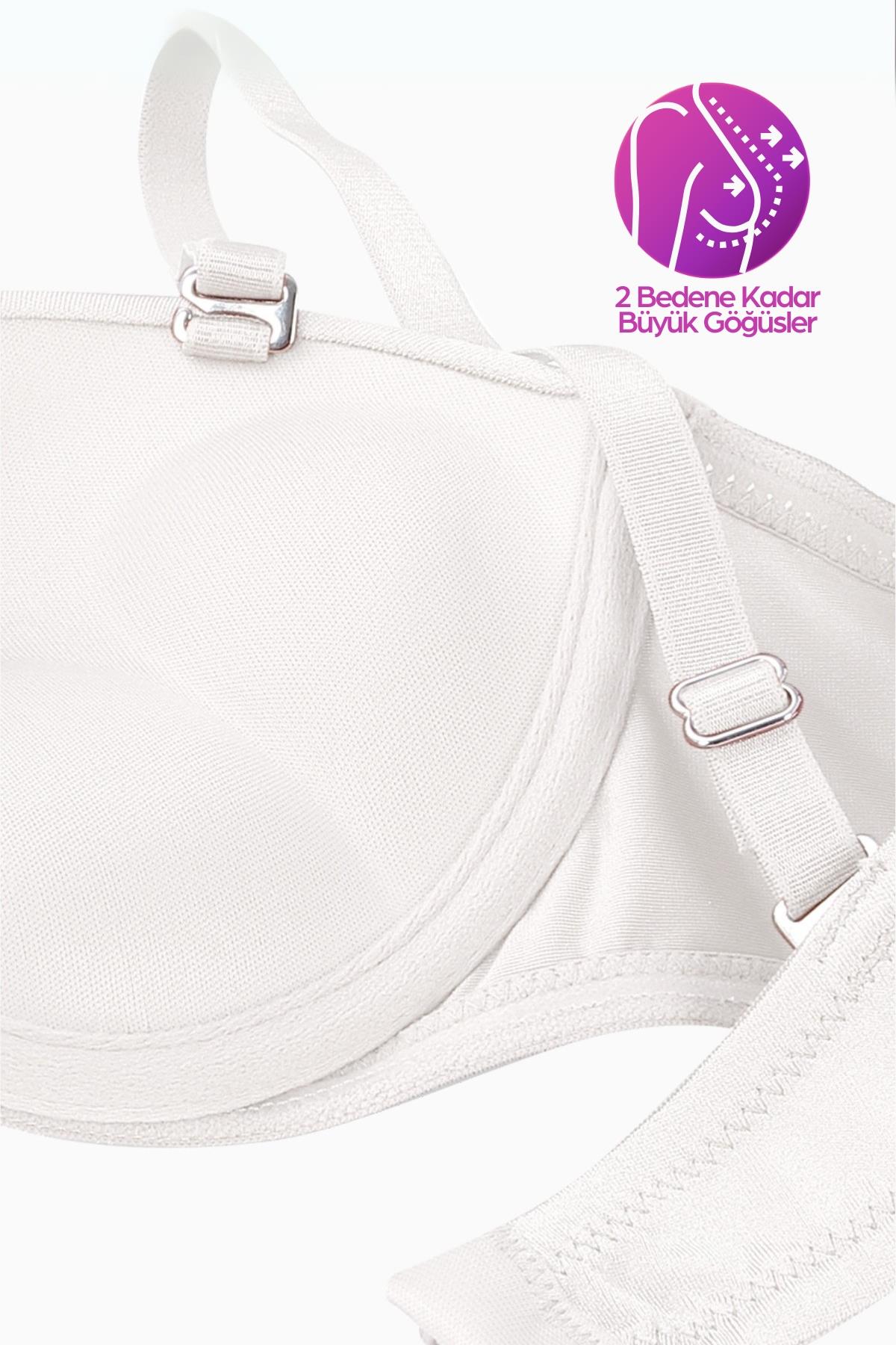Wonna Olympos Ekstra Dolgulu Double Push Up Straplez - Beyaz - Mikro Sütyen - 2537