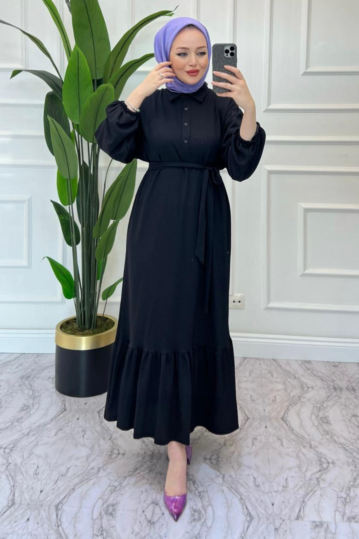 Bürümcük Elbise SİYAH