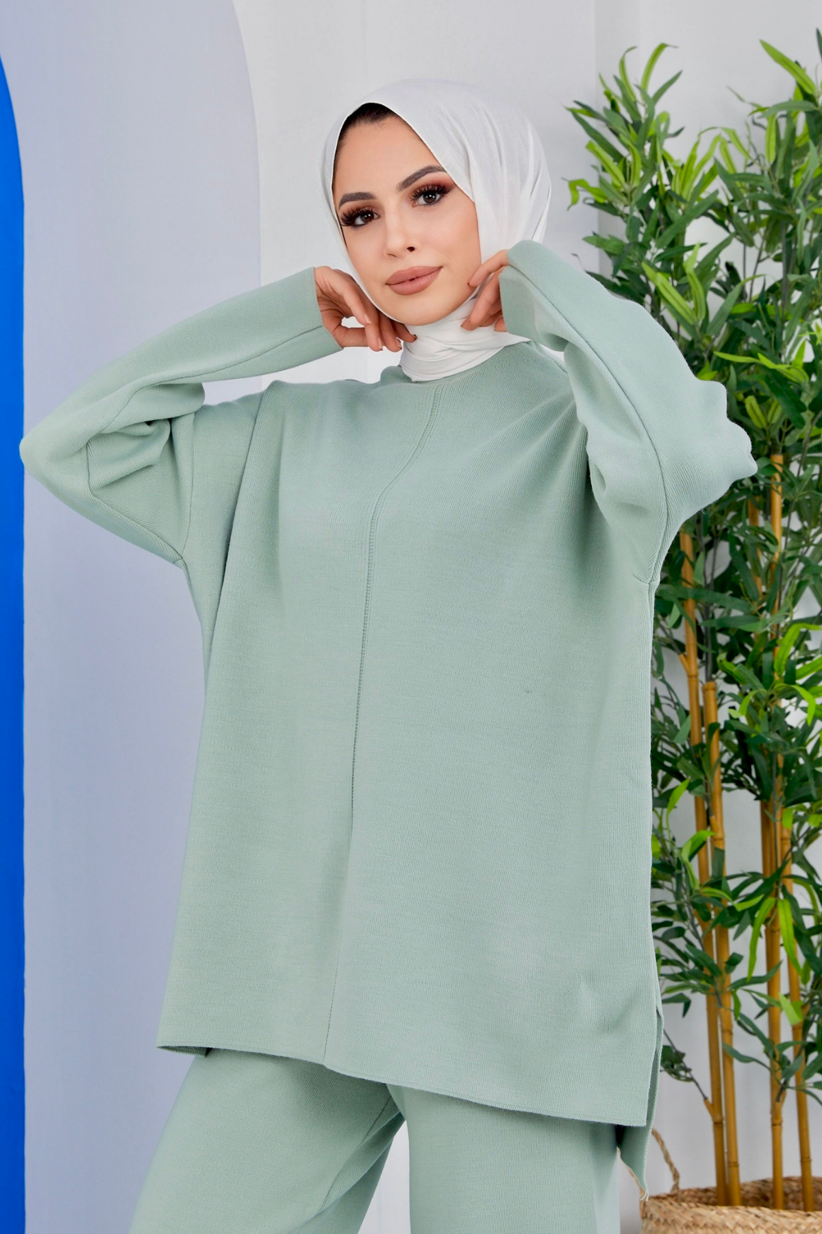 Ella Çelik Örme Triko Takım MİNT