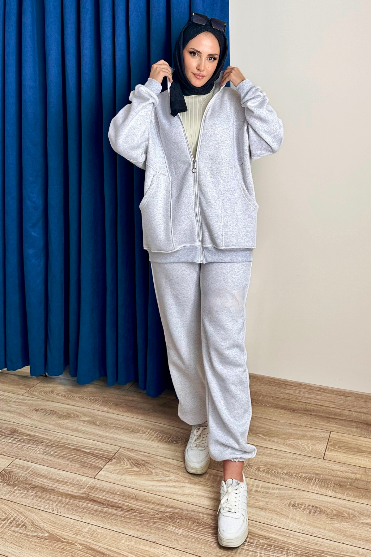 Nasa Üç İplik Şardonlu Takım GRİ