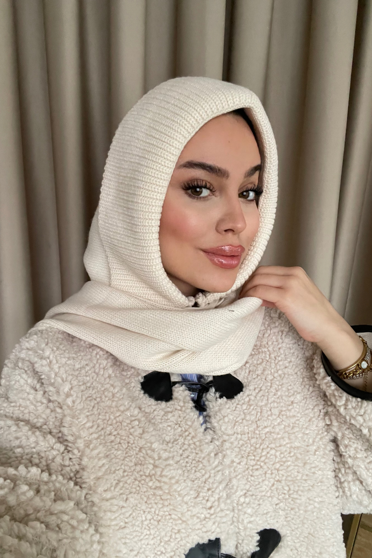 Pinterest Kapüşonlu Bere BEJ