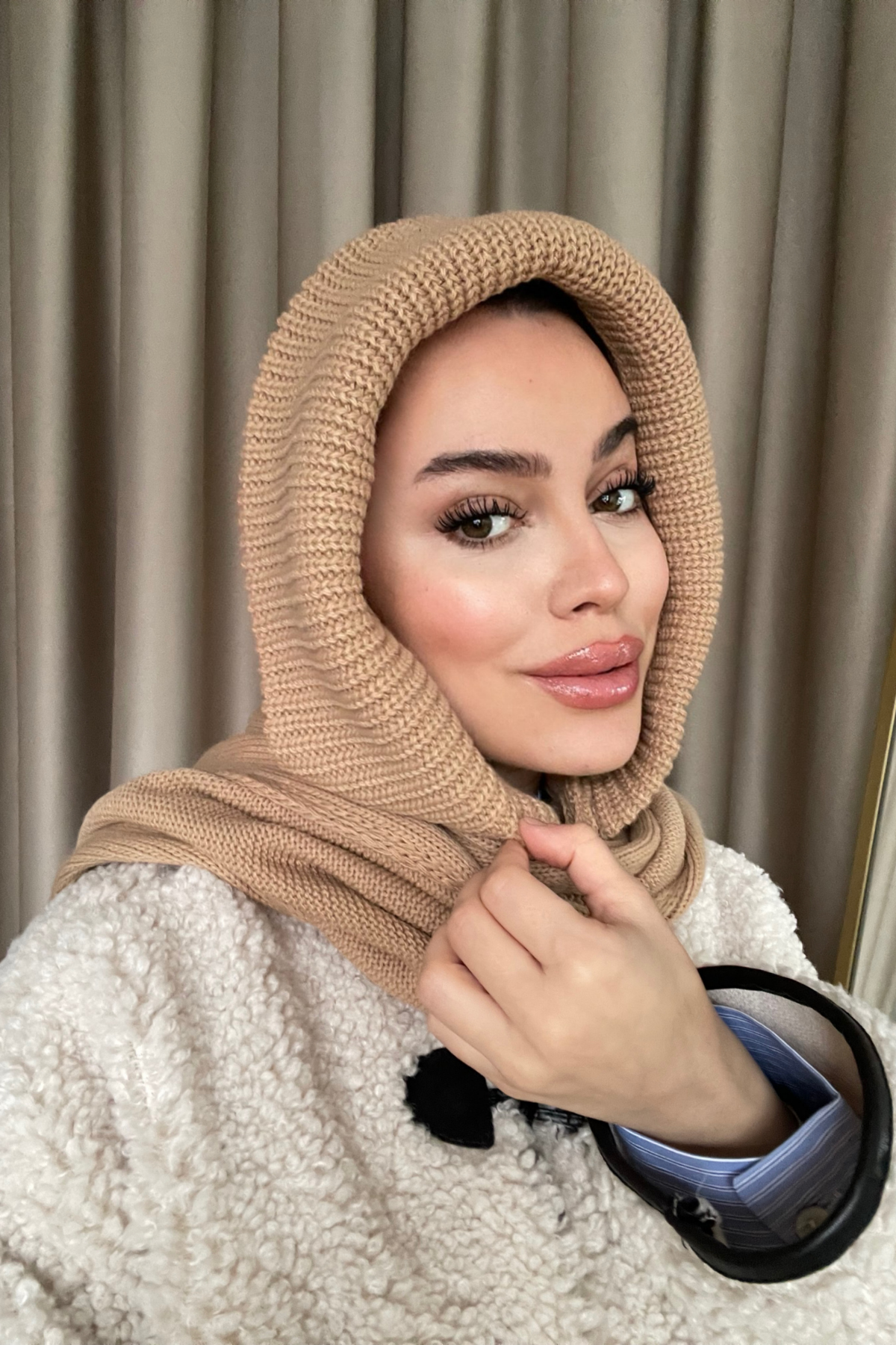 Pinterest Kapüşonlu Bere CAMEL