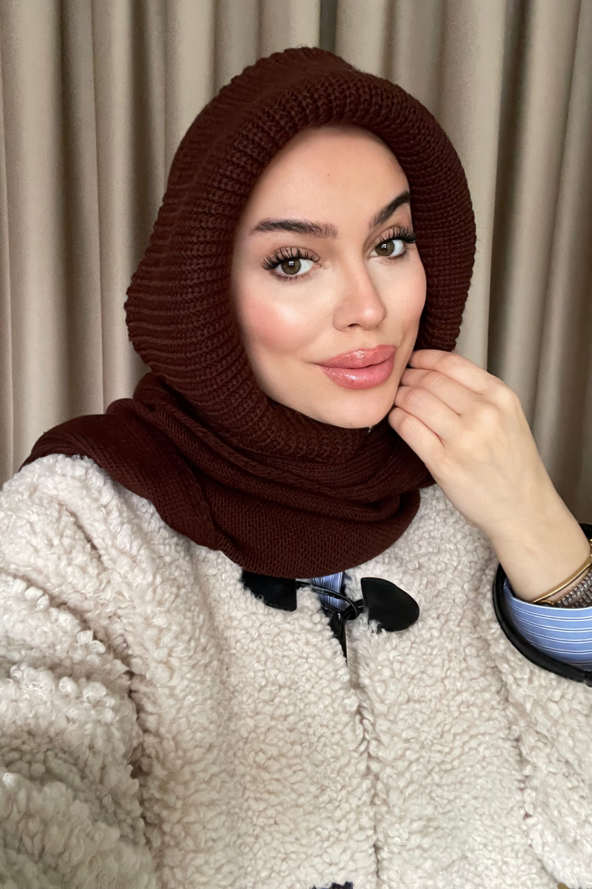 Pinterest Kapüşonlu Bere KAHVE