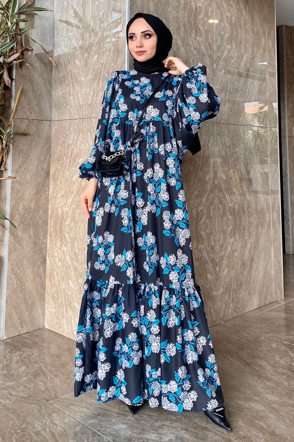 Zambak Elbise SİYAH