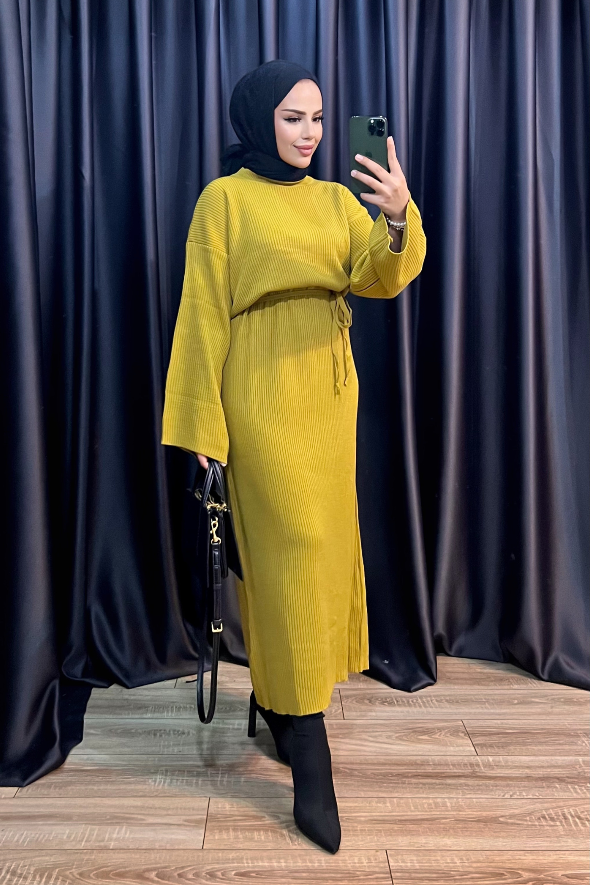 İspanyol Kol Triko Elbise ÇAĞLA