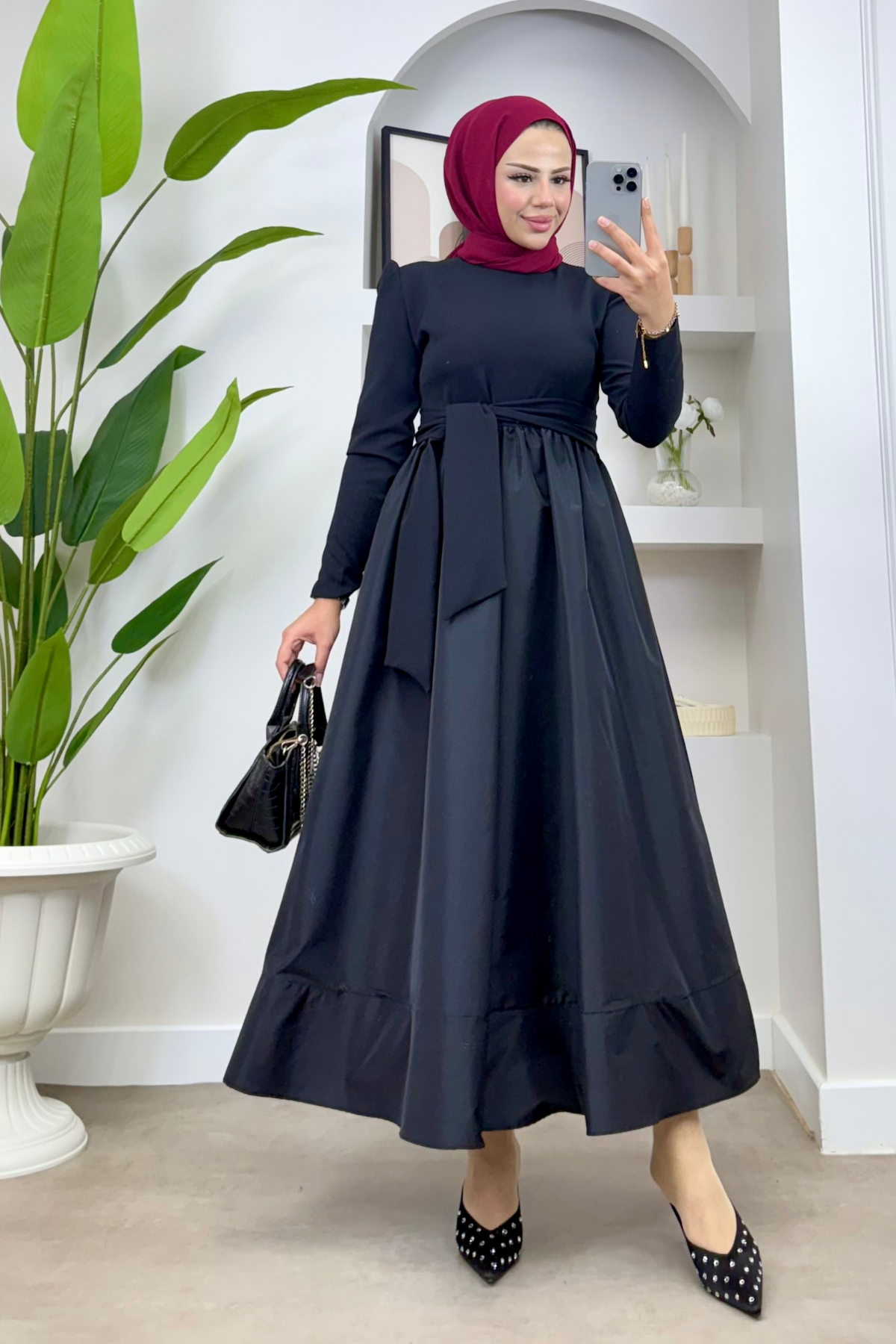 Luiza Tafta Elbise SİYAH