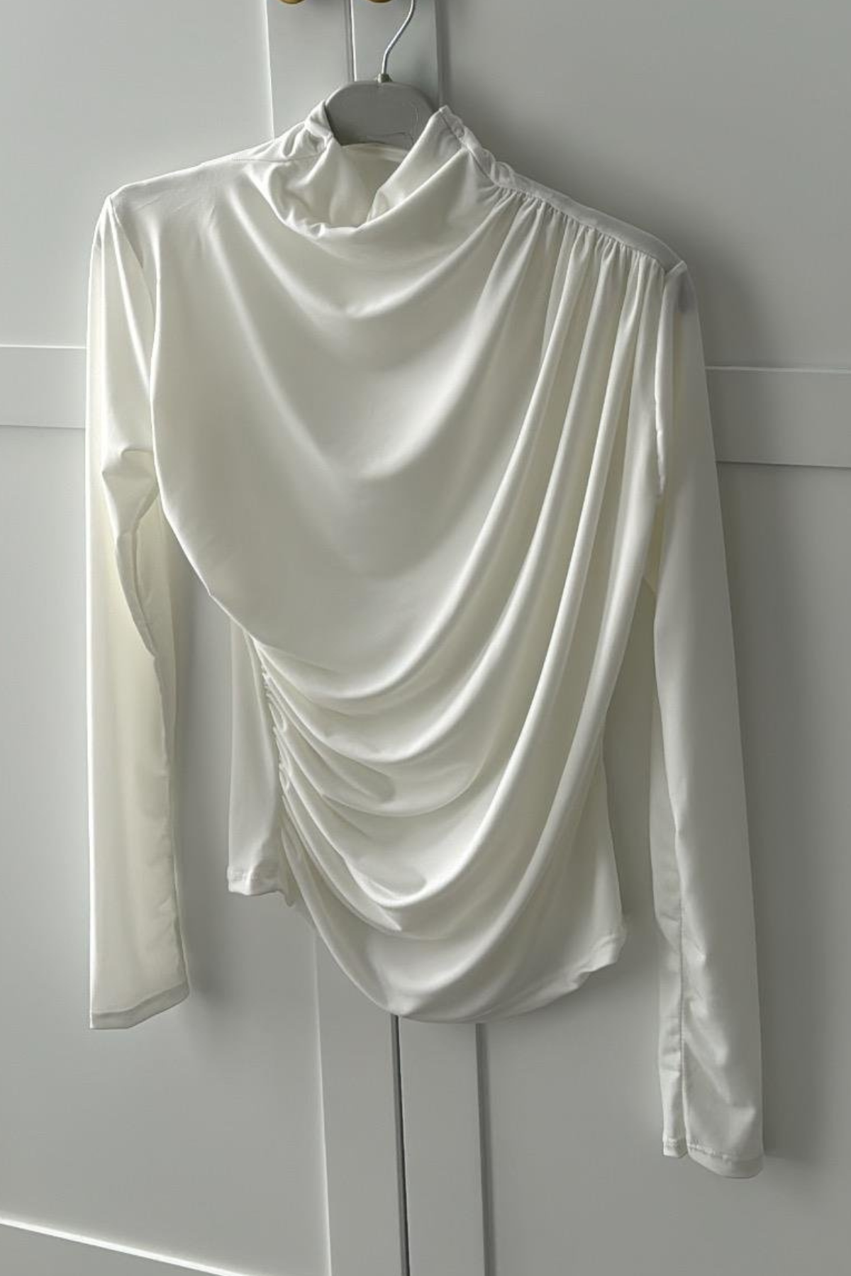 ZR Orj. Marka Drapeli Bluz BEYAZ