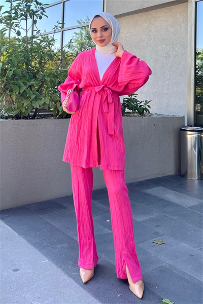 Müslin Kimono Takım PEMBE