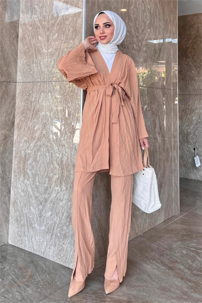 Müslin Kimono Takım VİZON