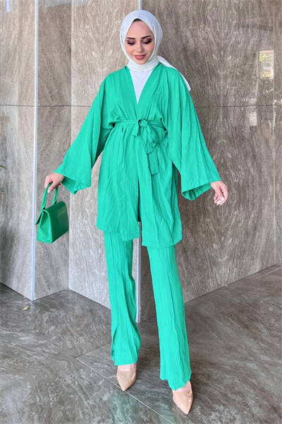 Müslin Kimono Takım YEŞİL