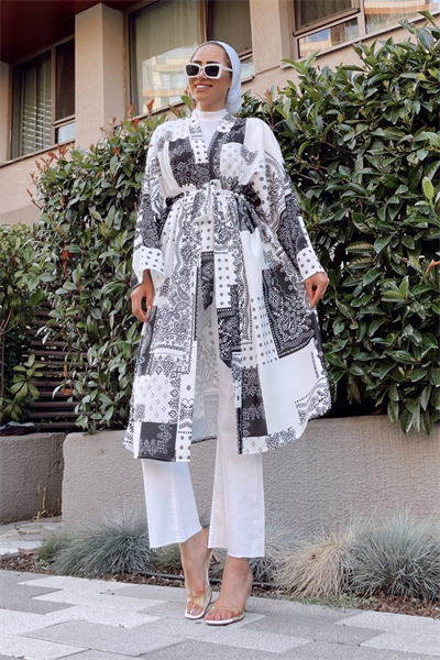 Pano Desen Kimono Siyah