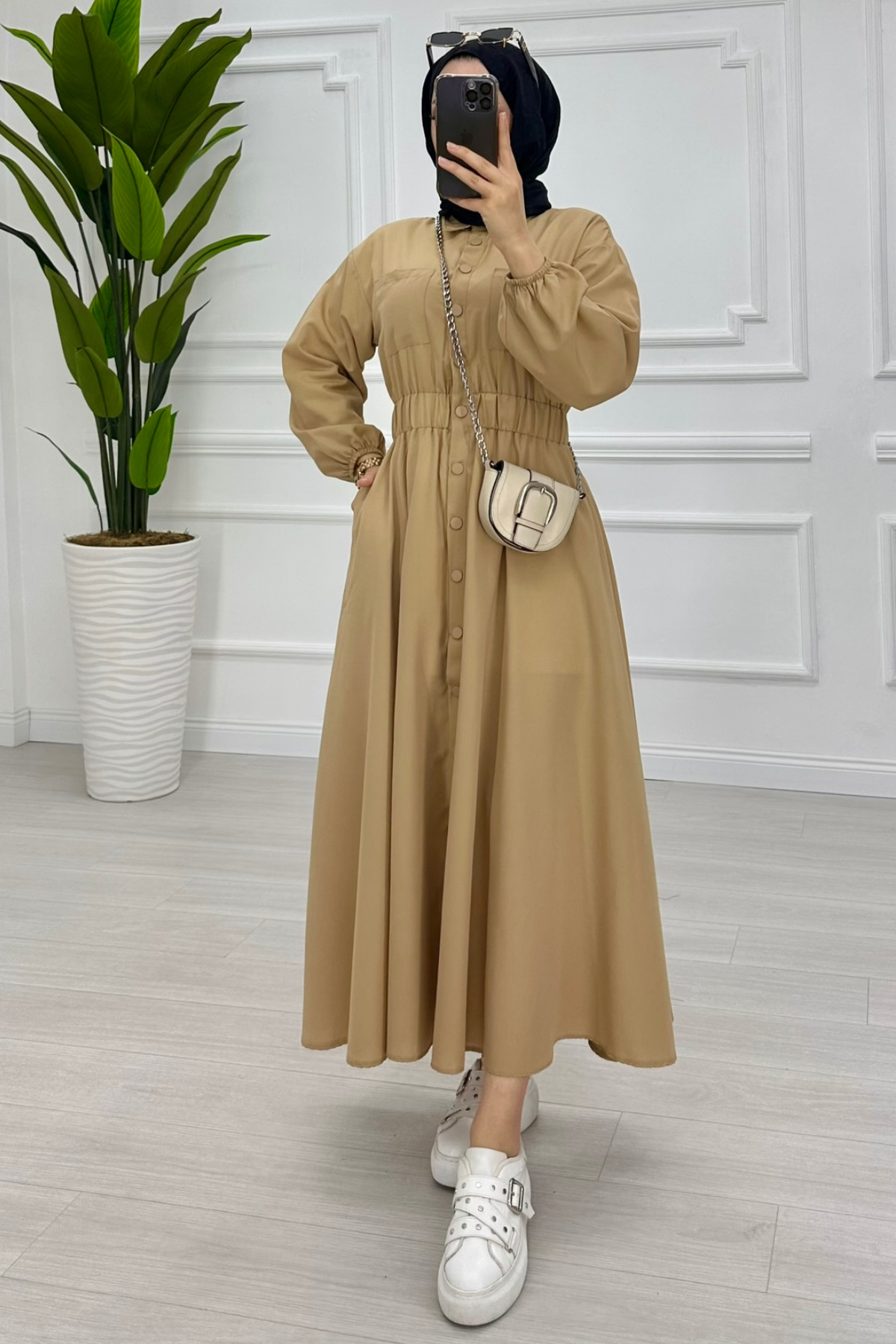 Beymn Muadil Cotton Elbise VİZON