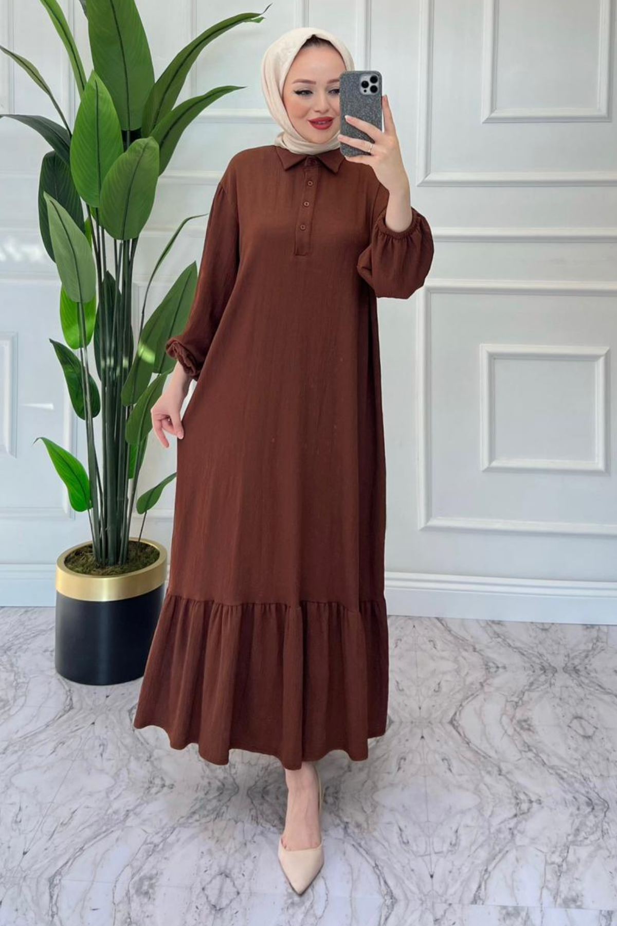 Bürümcük Elbise KAHVE