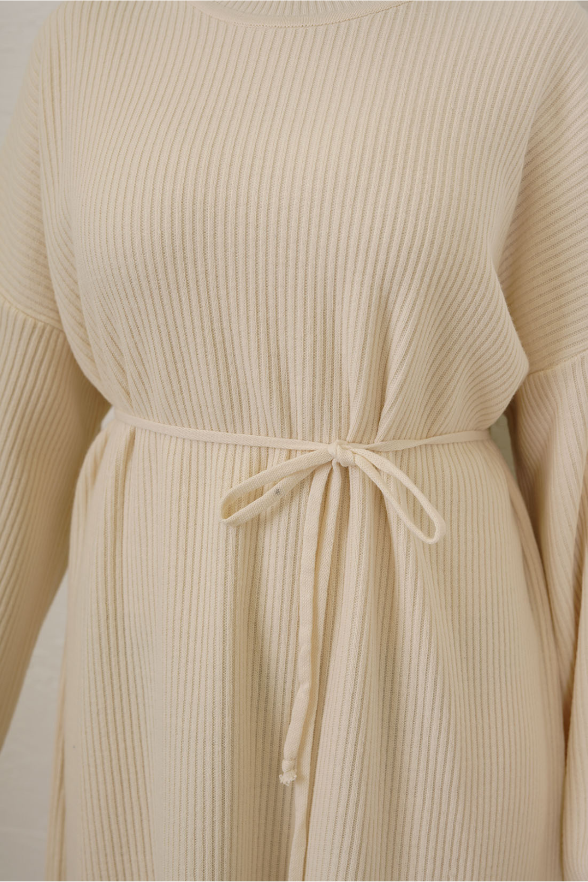 İspanyol Kol Triko Elbise BEJ