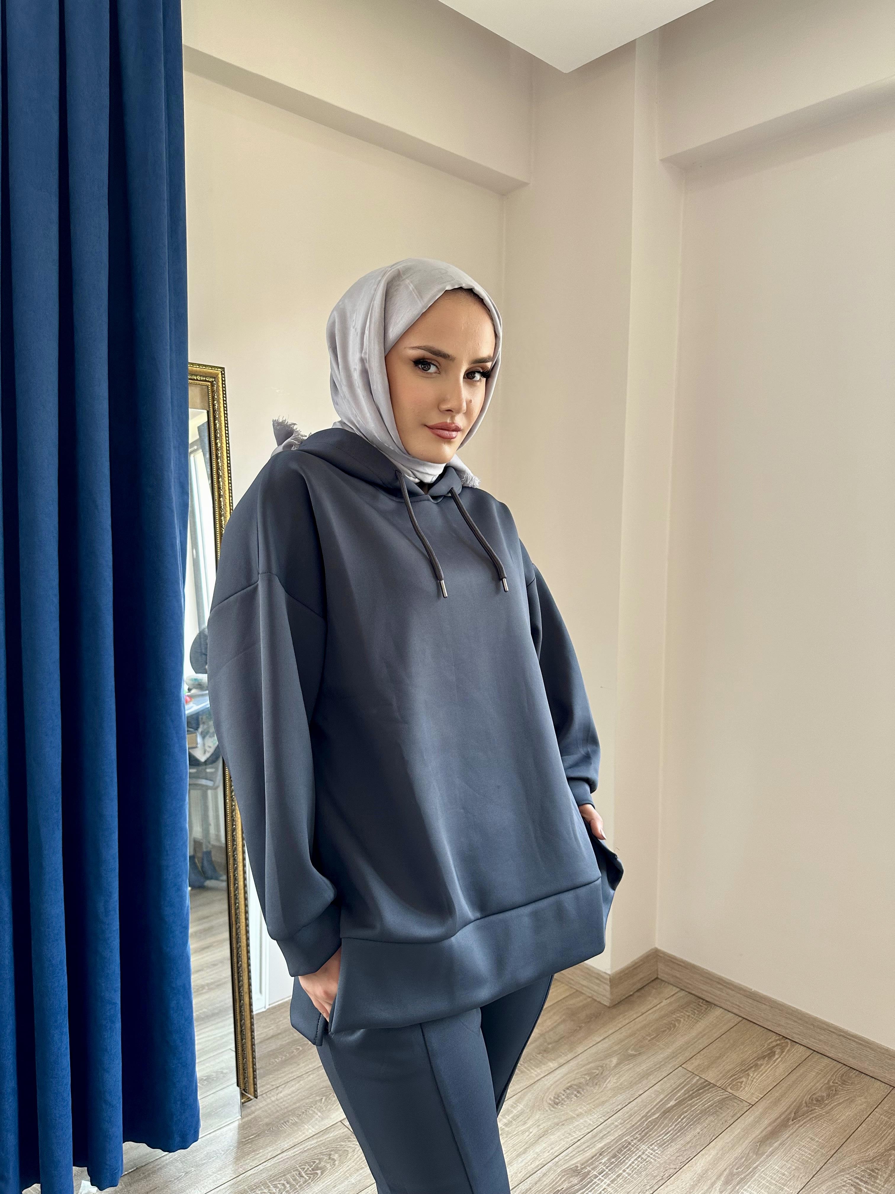 Kapüşonlu Premium Scuba Takım Füme