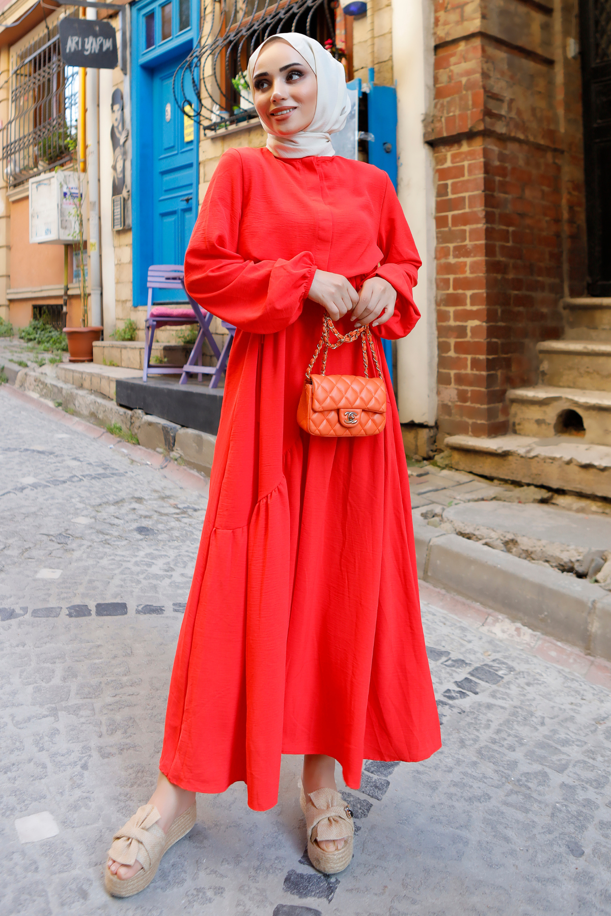 Mısra Ayrobin Elbise TURUNCU