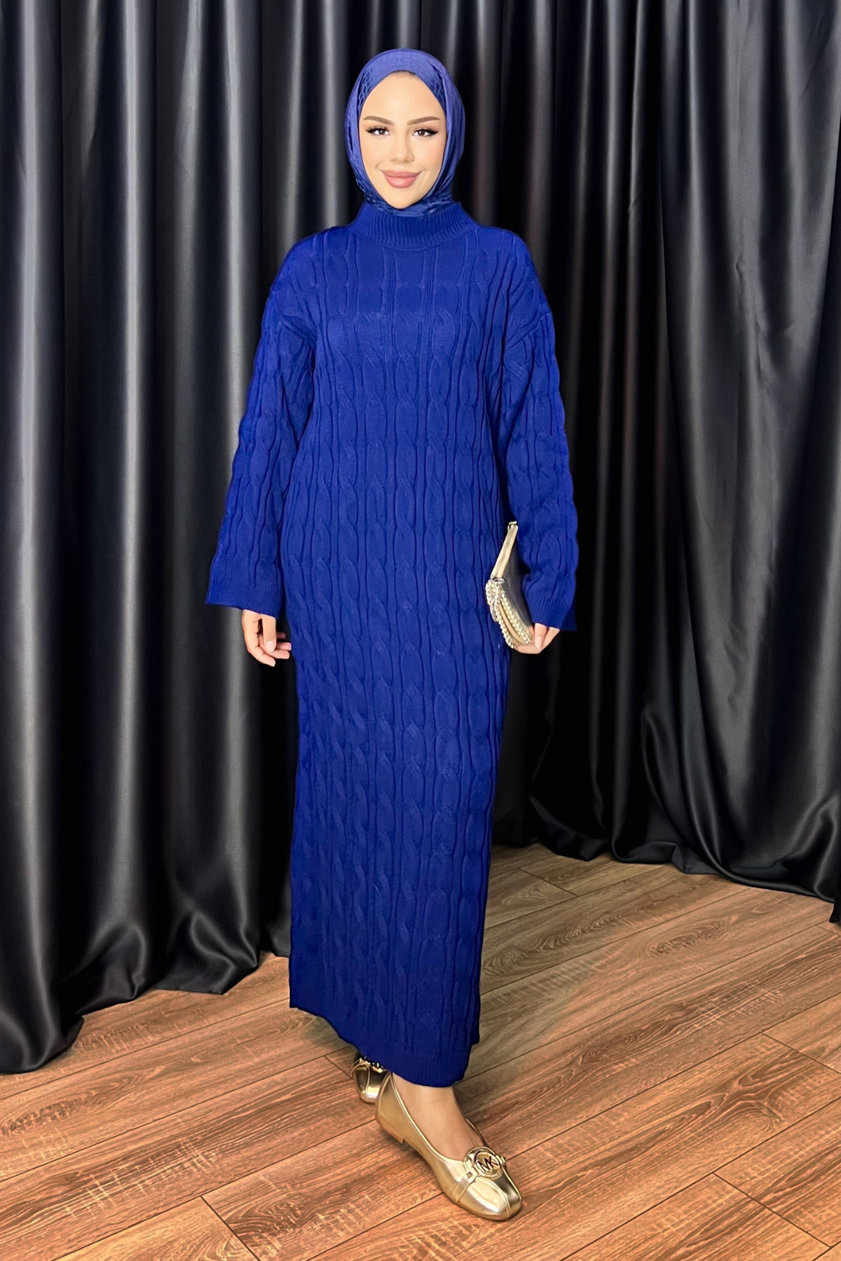 Örgü Desen Triko Elbise SAKS