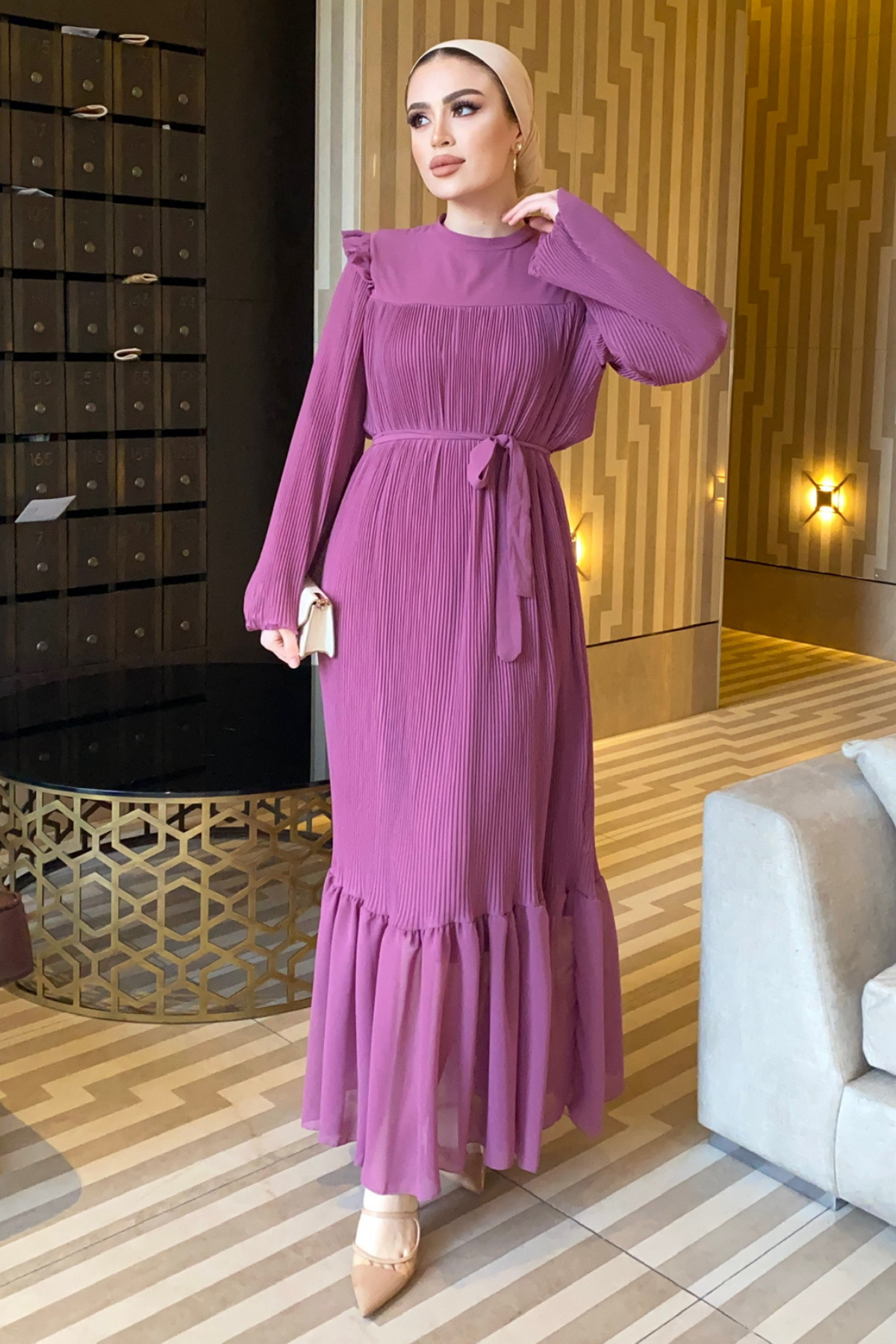 Piliseli Prenses Elbise LİLA