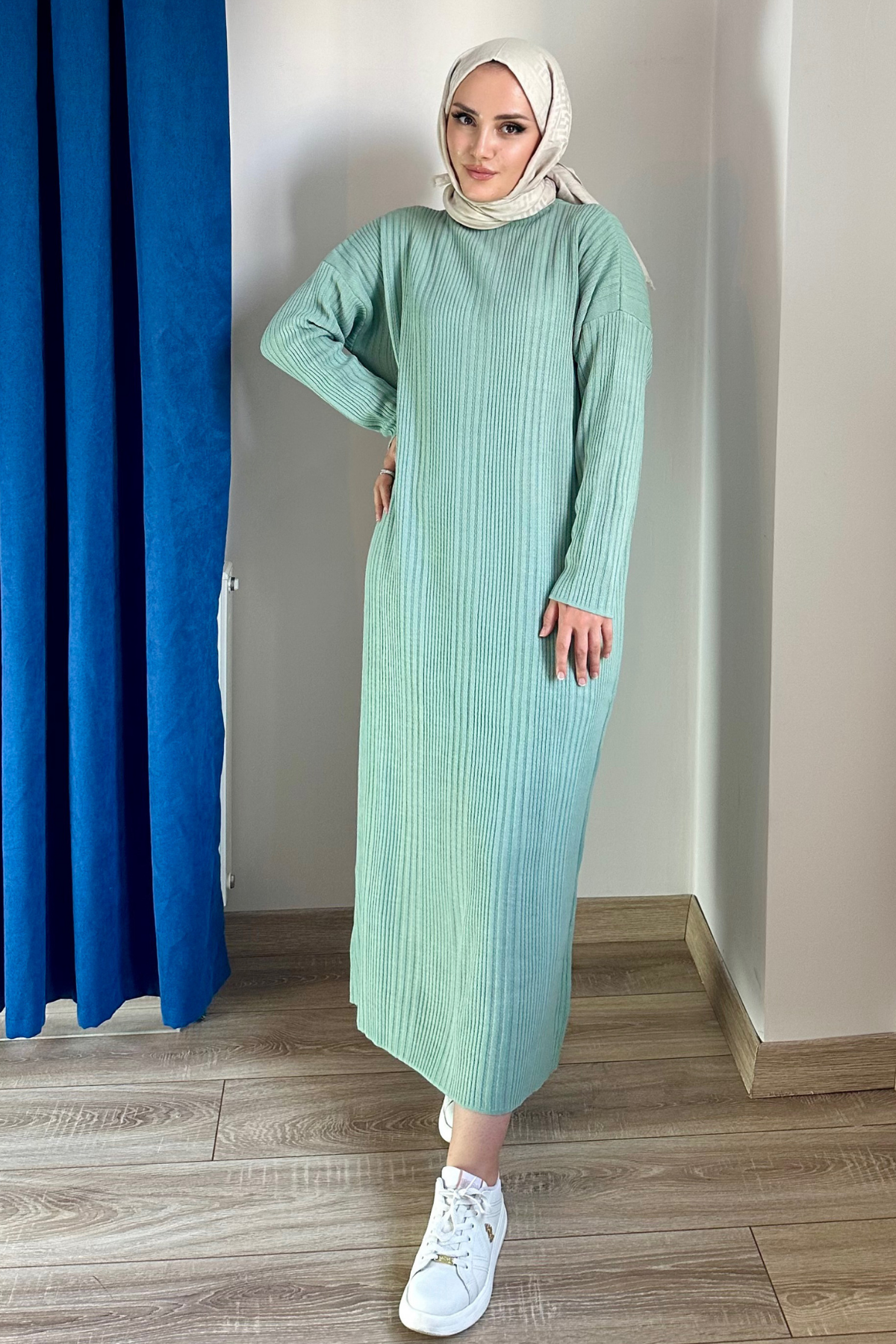 Premium Fitilli Triko Elbise MİNT