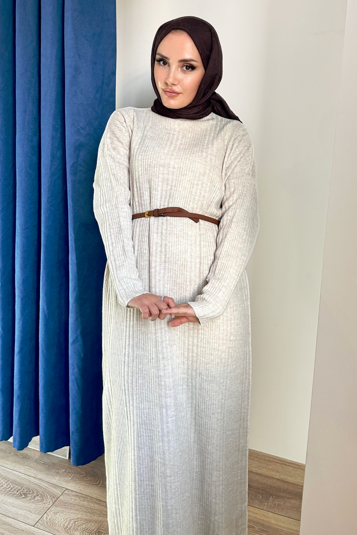 Premium Fitilli Triko Elbise TAŞ