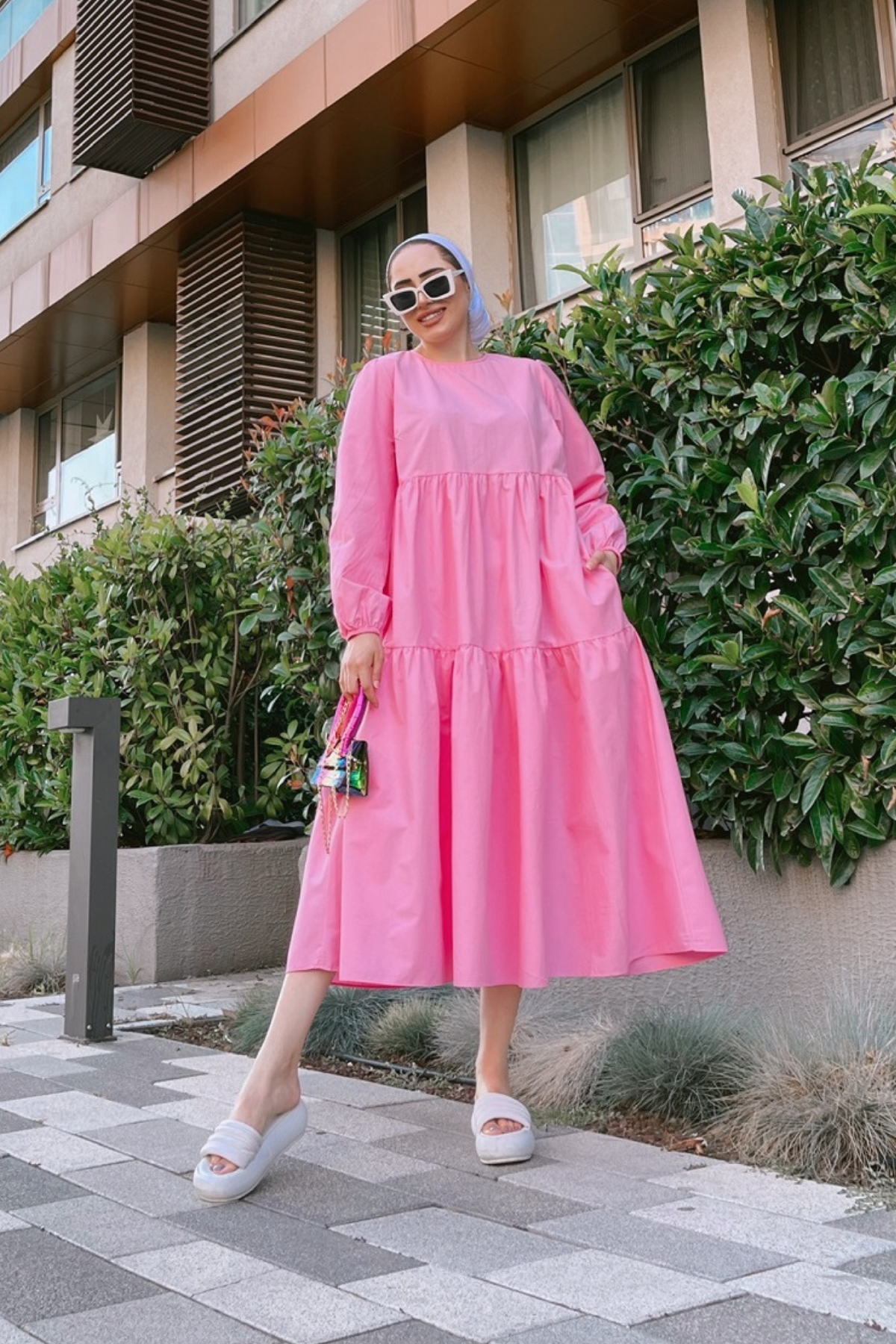 Şeker Pembe Cotton Elbise