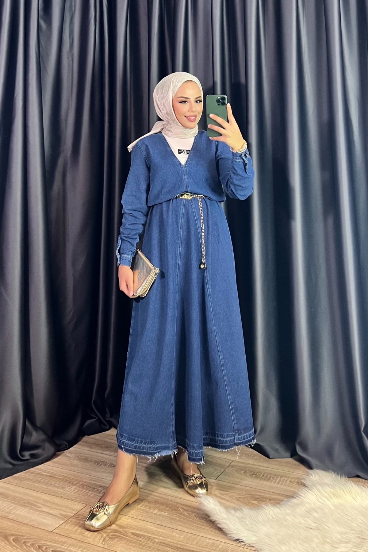 Zr Model Denim-Kot Elbise