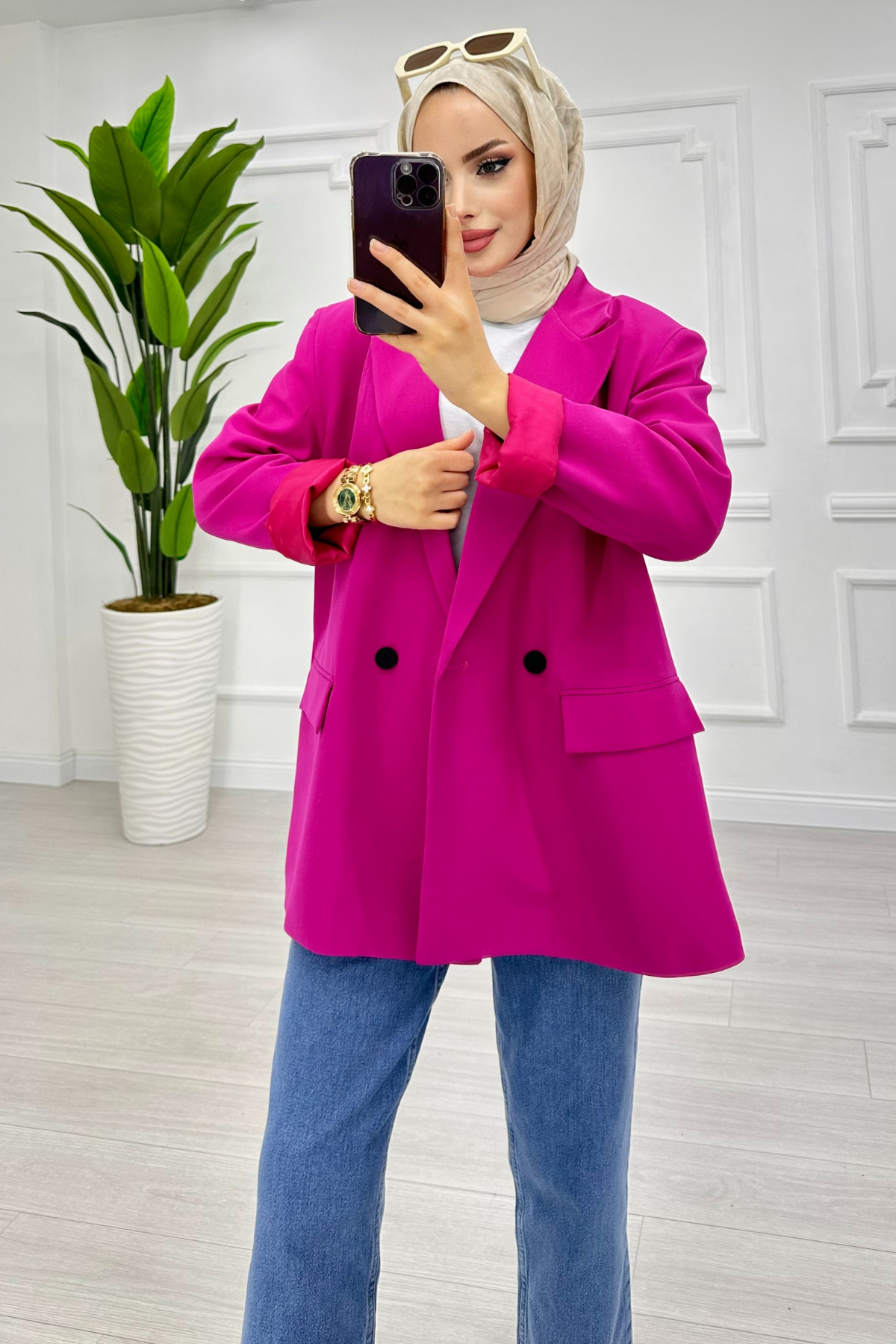 Zra Model Blazer Ceket FUŞYA