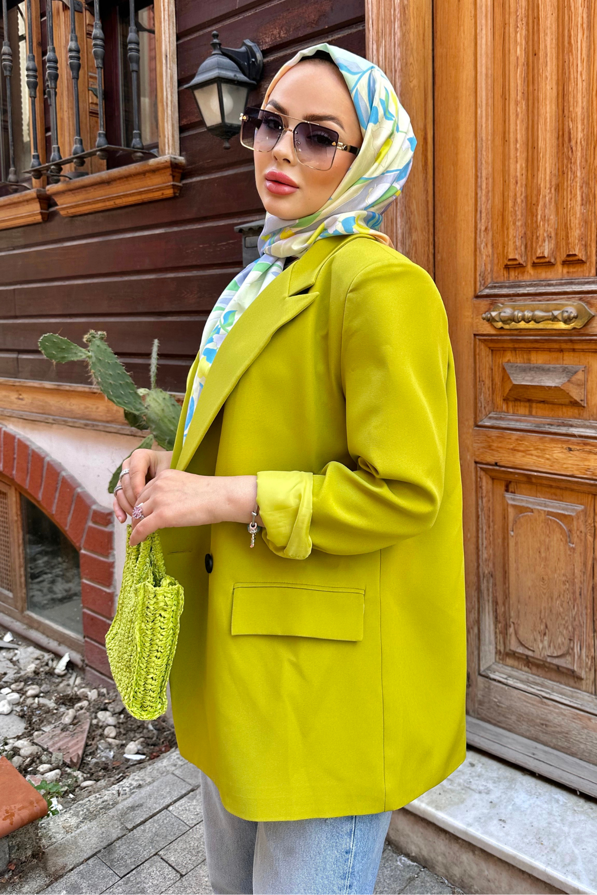 Zra Model Blazer Ceket YAĞ YEŞİLİ