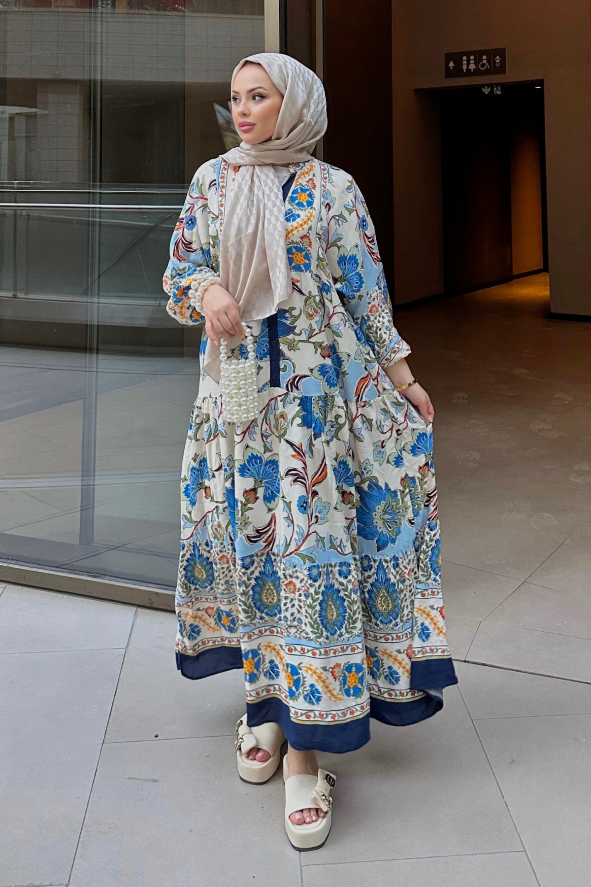 Zra Model Viskon Elbise MAVİ