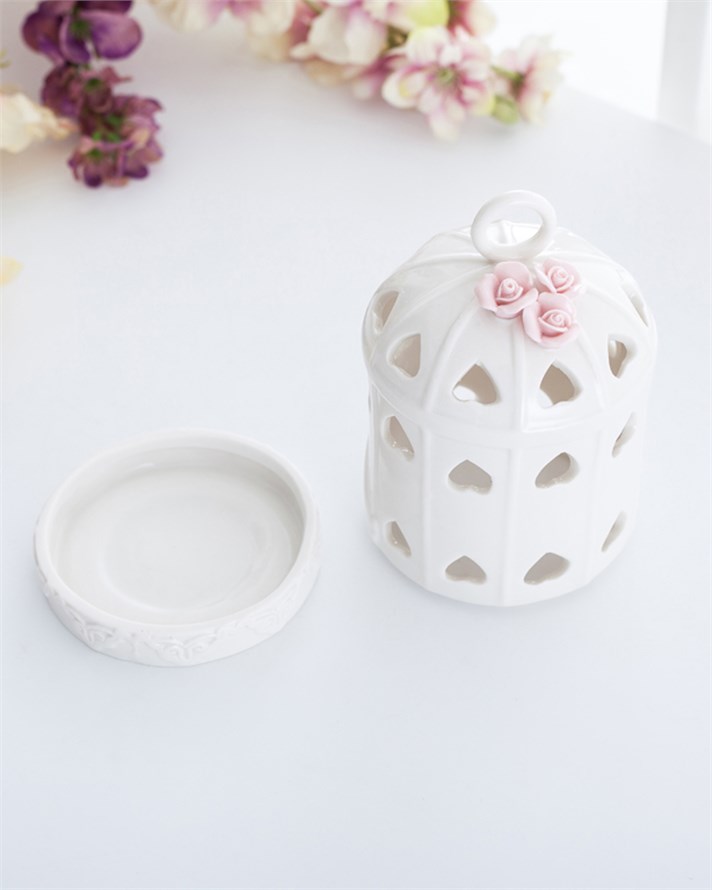 Alexia Stoneware Mumluk 8x8x14 cm Krem