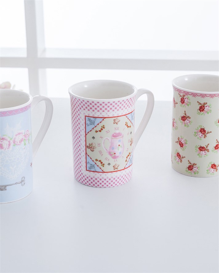 Alice3 New Bone 3lü Kupa 270 ml Sarı - Mavi - Pembe