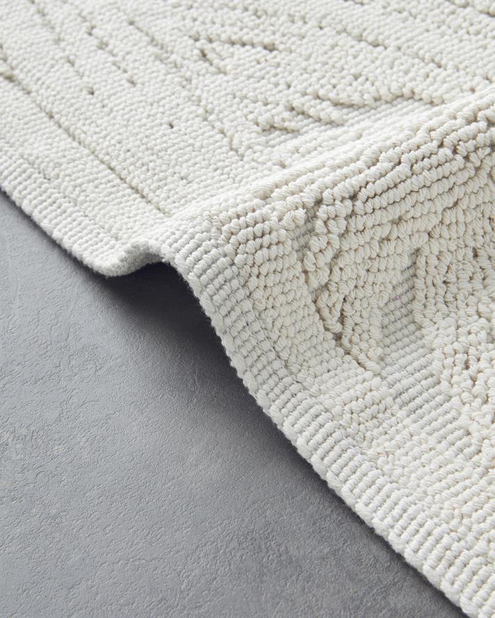 Aligne Pamuklu Bukle Kilim Krem