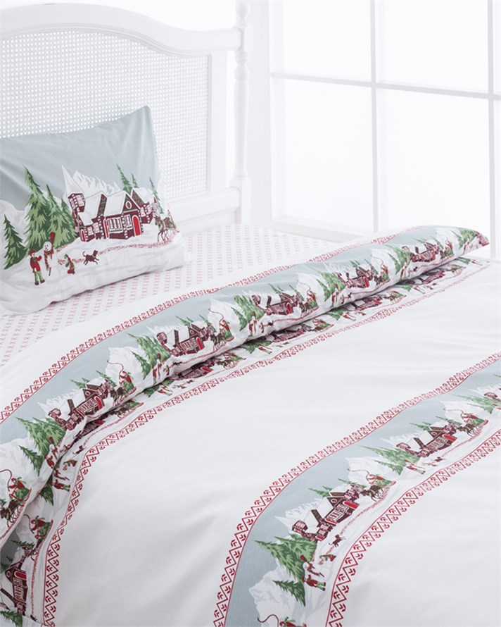 Alpines Pamuk Tek Kişilik Nevresim Takımı 160x220 cm Beyaz