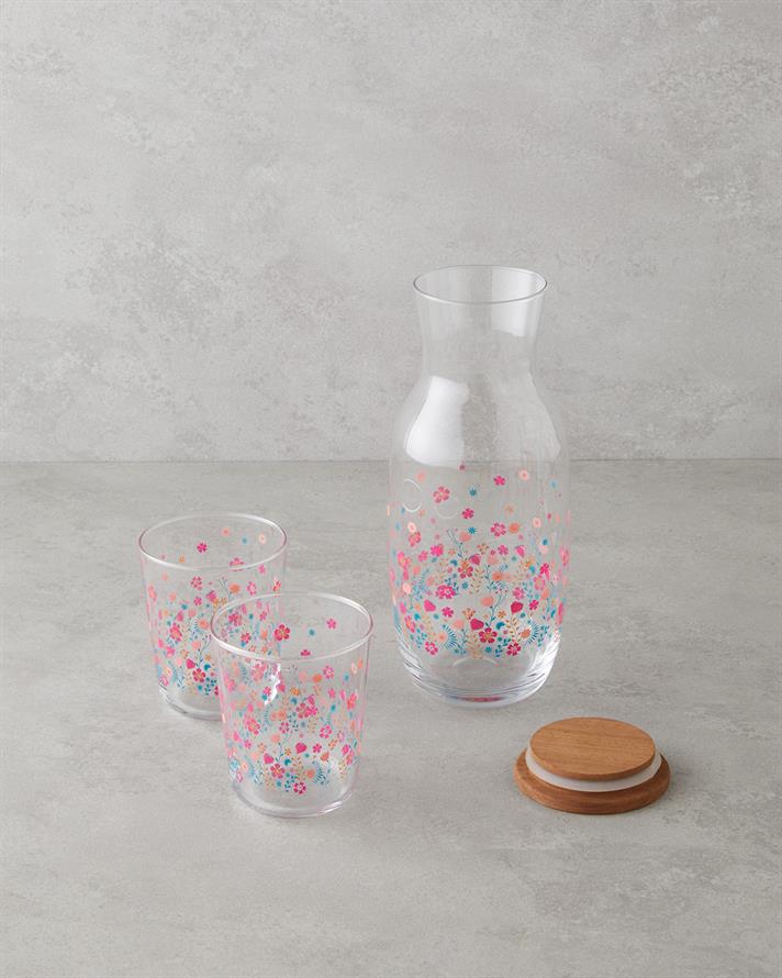 Auro Cam 3 Parça Su Takımı 1000 ml + 315 ml Renkli