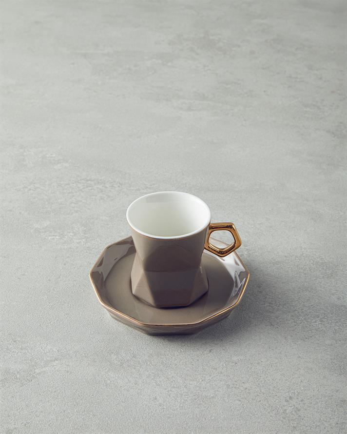 Axel New Bone China Kahve Fincan Takımı 4 Parça 2 Kişilik Vizon