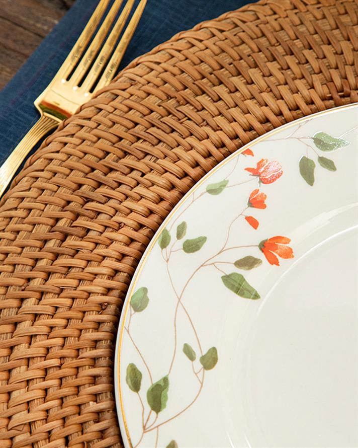 Belleza New Bone China Pasta Tabağı 20 cm Lacivert-Turuncu-Yeşil