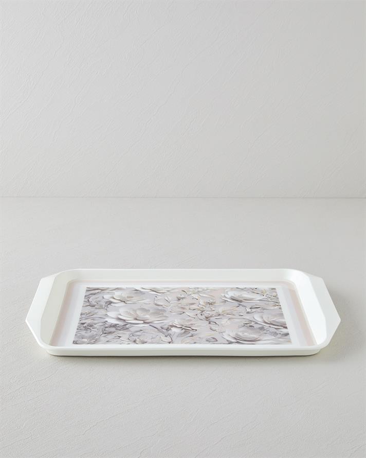Blooming PP Kaydırmaz Tepsi 39x30 cm Krem